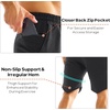 image:imageBROKIG Mens ZipSlim Workout Athletic Gym Running Shorts  Irregular HemCloser Back Zip PocketTrainingSportsBodybuildingMoisture WickingComfortable Cotton Polyester BlendBlackDark Grey