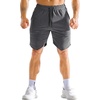 image:imageBROKIG Mens ZipSlim Workout Athletic Gym Running Shorts  Irregular HemCloser Back Zip PocketTrainingSportsBodybuildingMoisture WickingComfortable Cotton Polyester BlendDark Grey