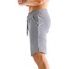 image:imageBROKIG Mens ZipSlim Workout Athletic Gym Running Shorts  Irregular HemCloser Back Zip PocketTrainingSportsBodybuildingMoisture WickingComfortable Cotton Polyester BlendLight Grey