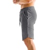 image:imageBROKIG Mens ZipSlim Workout Athletic Gym Running Shorts  Irregular HemCloser Back Zip PocketTrainingSportsBodybuildingMoisture WickingComfortable Cotton Polyester BlendDark Grey