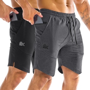 image:imageBROKIG Mens ZipSlim Workout Athletic Gym Running Shorts  Irregular HemCloser Back Zip PocketTrainingSportsBodybuildingMoisture WickingComfortable Cotton Polyester BlendBlackDark Grey