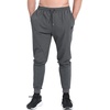 image:imageBROKIG Mens Workout Running Sweatpants Gym Jogger Pants Tapered Sweat Pants  Carrot Fit Ankle Cuffs Design Deep Zip PocketAthletic Sweat PantsCotton Polyester BlendElastic Waistband with DrawstringDark Gray