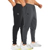 image:imageBROKIG Mens Workout Running Sweatpants Gym Jogger Pants Tapered Sweat Pants  Carrot Fit Ankle Cuffs Design Deep Zip PocketAthletic Sweat PantsCotton Polyester BlendElastic Waistband with DrawstringBlackdark Gray