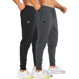 image:imageBROKIG Mens Workout Running Sweatpants Gym Jogger Pants Tapered Sweat Pants  Carrot Fit Ankle Cuffs Design Deep Zip PocketAthletic Sweat PantsCotton Polyester BlendElastic Waistband with DrawstringBlackdark Gray