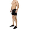 image:imageBROKIG Mens 5 Gym Running Shorts Fitted Workout Shorts Zip Pockets  Lightweight Dry Fit Stretch Moisturewicking 92 polyester 8 spandexBlackgreyred