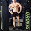 image:imageBROKIG Mens 5 Gym Running Shorts Fitted Workout Shorts Zip Pockets  Lightweight Dry Fit Stretch Moisturewicking 92 polyester 8 spandexBlackgreyred