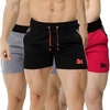 image:imageBROKIG Mens 5 Gym Running Shorts Fitted Workout Shorts Zip Pockets  Lightweight Dry Fit Stretch Moisturewicking 92 polyester 8 spandexBlackgreyred