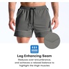 image:imageBROKIG Mens Workout Athletic Lightweight Stretch Gym Shorts  DriArmorRunning5 Inch Inseam ShortSide Breathable Mesh PanelsDeep Mesh Zip PocketLeg Enhancing SeamSplitLegQuick DryDark Grey