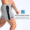 image:imageBROKIG Mens Workout Athletic Lightweight Stretch Gym Shorts  DriArmorRunning5 Inch Inseam ShortSide Breathable Mesh PanelsDeep Mesh Zip PocketLeg Enhancing SeamSplitLegQuick DryLight Grey