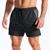 image:imageBROKIG Mens Workout Athletic Lightweight Stretch Gym Shorts  DriArmorRunning5 Inch Inseam ShortSide Breathable Mesh PanelsDeep Mesh Zip PocketLeg Enhancing SeamSplitLegQuick DryBlack