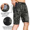 image:imageBROKIG Mens 7 Inch Slim Fit Gym Workout Shorts Tapered Running Shorts  Fitted Hidden Zipper Pocket Duable Knee Long Athletic Jogger Shorts for Squat Weightlifting Training Lounging Casual WearCamo Green