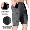 image:imageBROKIG Mens 7 Inch Slim Fit Gym Workout Shorts Tapered Running Shorts  Fitted Hidden Zipper Pocket Duable Knee Long Athletic Jogger Shorts for Squat Weightlifting Training Lounging Casual WearDark Grey