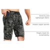 image:imageBROKIG Mens 7 Inch Slim Fit Gym Workout Shorts Tapered Running Shorts  Fitted Hidden Zipper Pocket Duable Knee Long Athletic Jogger Shorts for Squat Weightlifting Training Lounging Casual WearCamo Green