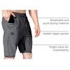 image:imageBROKIG Mens 7 Inch Slim Fit Gym Workout Shorts Tapered Running Shorts  Fitted Hidden Zipper Pocket Duable Knee Long Athletic Jogger Shorts for Squat Weightlifting Training Lounging Casual WearDark Grey
