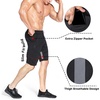 image:imageBROKIG Mens 7 Inch Slim Fit Gym Workout Shorts Tapered Running Shorts  Fitted Hidden Zipper Pocket Duable Knee Long Athletic Jogger Shorts for Squat Weightlifting Training Lounging Casual WearBlackdark Gray