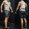 image:imageBROKIG Mens 7 Inch Slim Fit Gym Workout Shorts Tapered Running Shorts  Fitted Hidden Zipper Pocket Duable Knee Long Athletic Jogger Shorts for Squat Weightlifting Training Lounging Casual WearDark Grey