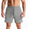 image:imageBROKIG Mens Lightweight Gym Workout Running Stretch Shorts  AdiArmor7 Inch InseamQuick DryStretchDeep Mesh PocketsAthletic FitNylon Spandex BlendReflective lineComfortableSportLight Grey