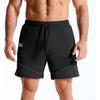 image:imageBROKIG Mens Lightweight Gym Workout Running Stretch Shorts  AdiArmor7 Inch InseamQuick DryStretchDeep Mesh PocketsAthletic FitNylon Spandex BlendReflective lineComfortableSportBlack