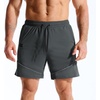 image:imageBROKIG Mens Lightweight Gym Workout Running Stretch Shorts  AdiArmor7 Inch InseamQuick DryStretchDeep Mesh PocketsAthletic FitNylon Spandex BlendReflective lineComfortableSportDark Grey