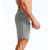 image:imageBROKIG Mens Lightweight Gym Workout Running Stretch Shorts  AdiArmor7 Inch InseamQuick DryStretchDeep Mesh PocketsAthletic FitNylon Spandex BlendReflective lineComfortableSportLight Grey