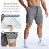 image:imageBROKIG Mens Slim Fit Performance Athletic Gym Shorts 7 Inch  ZeroArmor AntiChafingPremium Breathable Casual Comfort Zipper Pocket Cotton Shorts for Workout Running LoungingDark Grey