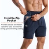 image:imageBROKIG Mens Slim Fit Performance Athletic Gym Shorts 7 Inch  ZeroArmor AntiChafingPremium Breathable Casual Comfort Zipper Pocket Cotton Shorts for Workout Running LoungingNavy