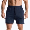 image:imageBROKIG Mens Slim Fit Performance Athletic Gym Shorts 7 Inch  ZeroArmor AntiChafingPremium Breathable Casual Comfort Zipper Pocket Cotton Shorts for Workout Running LoungingNavy