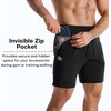 image:imageBROKIG Mens Slim Fit Performance Athletic Gym Shorts 7 Inch  ZeroArmor AntiChafingPremium Breathable Casual Comfort Zipper Pocket Cotton Shorts for Workout Running LoungingBlackDark Grey