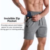 image:imageBROKIG Mens Slim Fit Performance Athletic Gym Shorts 7 Inch  ZeroArmor AntiChafingPremium Breathable Casual Comfort Zipper Pocket Cotton Shorts for Workout Running LoungingDark Grey
