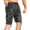 image:imageBROKIG Mens 7 Inch Slim Fit Gym Workout Shorts Tapered Running Shorts  Fitted Hidden Zipper Pocket Duable Knee Long Athletic Jogger Shorts for Squat Weightlifting Training Lounging Casual WearCamo Green