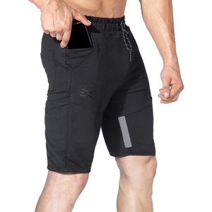 image:imageBROKIG Mens 7 Inch Slim Fit Gym Workout Shorts Tapered Running Shorts  Fitted Hidden Zipper Pocket Duable Knee Long Athletic Jogger Shorts for Squat Weightlifting Training Lounging Casual WearBlack