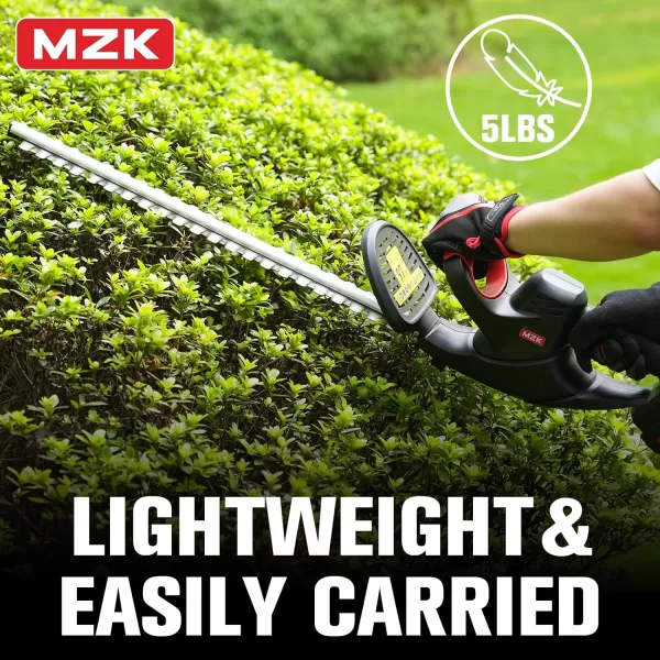MZK 22.4'' Cordless Hedge Trimmer, 20V Bush Trimmer, Handheld Hedge Cutter, Grass Shrub Trimmer, Lightweight &amp; Compact Trimmer
