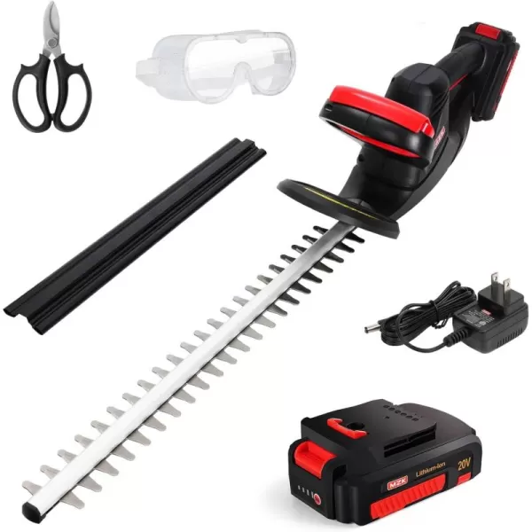 MZK 22.4'' Cordless Hedge Trimmer, 20V Bush Trimmer, Handheld Hedge Cutter, Grass Shrub Trimmer, Lightweight &amp; Compact Trimmer