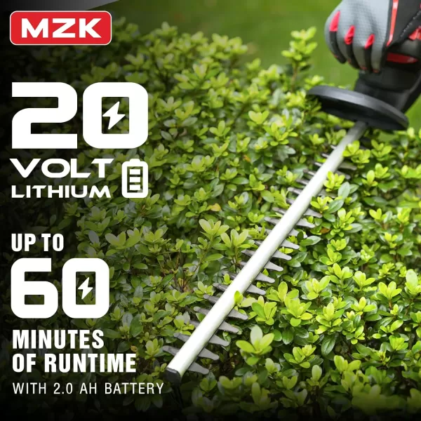 MZK 22.4'' Cordless Hedge Trimmer, 20V Bush Trimmer, Handheld Hedge Cutter, Grass Shrub Trimmer, Lightweight &amp; Compact Trimmer