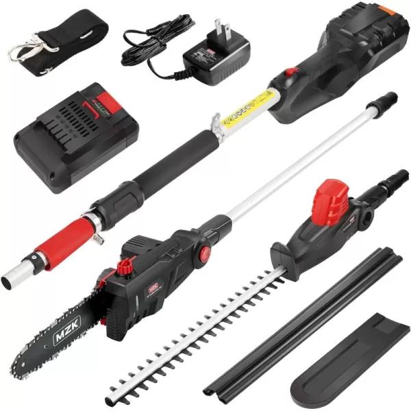 MZK 40V chainsaw with hedge trimmer attachment