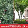 imageMZK 2in1 40V 8 Polesaw  40V 4ah Pole Hedge Trimmer Comb 4Ah Battery and Charger IncludedBrushless Motor Total Reach of Max 14FT Electric Pole Saw for Tree Trimming and Hedge Cutting