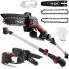 imageMZK 8 Cordless Pole Saw 4AH Battery Powered Pole Saws 13Foot Reach Chain Saw for Tree Trimming with Oiling System 20V Electric Pole Chainsaw MultiAngle HeadBattery and Fast Charger Included45