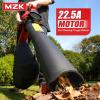 imageMZK 40V Cordless Leaf Blower Leaf Vacuum and Mulcher 3in1 Brushless Battery Powered Leaf Blower Kit with Collection Bag 550CFM Leaf Vacuum for Lawn care240Ah BatteryandFast Charger Included