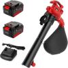 imageMZK 40V Cordless Leaf Blower Leaf Vacuum and Mulcher 3in1 Brushless Battery Powered Leaf Blower Kit with Collection Bag 550CFM Leaf Vacuum for Lawn care240Ah BatteryandFast Charger Included