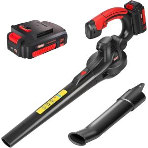 imageMZK Cordless Leaf Blower20V Battery Powered Leaf Blower for Lawn Care Electric Lightweight Mini Hand BlowerBattery ampamp Charger Included for Blowing Leaves Patio Cleaning Lawn Care and Dust20Ah Battery