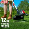 imageMZK 20V 12 Cordless String Trimmer Grass TrimmerampampEdger with 8 Replacement Spools Battery Powered Weed Trimmer with Auto Line Feed for Garden Lawn2  2AH Battery and Charger IncludedST12D07Red Black