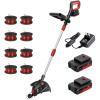 imageMZK 20V 12 Cordless String Trimmer Grass TrimmerampampEdger with 8 Replacement Spools
