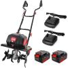 imageMZK 40V 12inch Cordless Garden Tiller 12In Width and 86In Depth Garden RototillerBattery Powered Garden Cultivator for LawnGardeningSoil Cultivation2  40Ah BatteryampampCharger IncludedTC12D02
