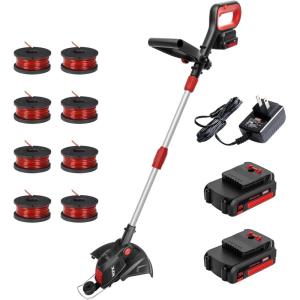 imageMZK 20V 12 Cordless String Trimmer Grass TrimmerampampEdger with 8 Replacement Spools