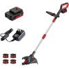 imageMZK 20V Cordless String Trimmer with 4 Replacement SpoolsBattery and Fast Charger Included
