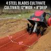 imageMZK 12Inch 105 Amp Corded Electric TillerCultivator for Gardening 8inch tillling Depth with Adjustable Wheels Electric Garden Rototiller for LawnYardGarden Soil DiggingTC12A03Red