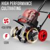 imageMZK 12Inch 105 Amp Corded Electric TillerCultivator for Gardening 8inch tillling Depth with Adjustable Wheels Electric Garden Rototiller for LawnYardGarden Soil DiggingTC12A03Red