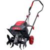 imageMZK 12Inch 105 Amp Corded Electric TillerCultivator for Gardening 8inch tillling Depth with Adjustable Wheels Electric Garden Rototiller for LawnYardGarden Soil DiggingTC12A03Red