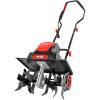 imageMZK 16Inch 135Amp Corded Electric TillerCultivator 8inch tillling Depth with Adjustable Wheels Foldable Electric Rototiller for LawnYardGarden Soil DiggingTC16A0816 Inch