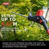 image:imageMZK 20V MAX 23inch Cordless Pole Hedge Trimmer Attachment 8Feet Reach Electric Hedge Trimmer with Extension Pole MultiAngle for Garden Lawn TrimmingTwo Batteries and Charger IncludedRED BLACK